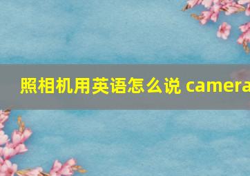 照相机用英语怎么说 camera